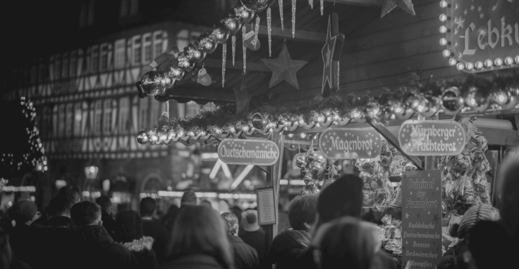This image of a German Christmas market illustrates our discussion topic: Christmas celebrations, and brand protection strategies, around the world.