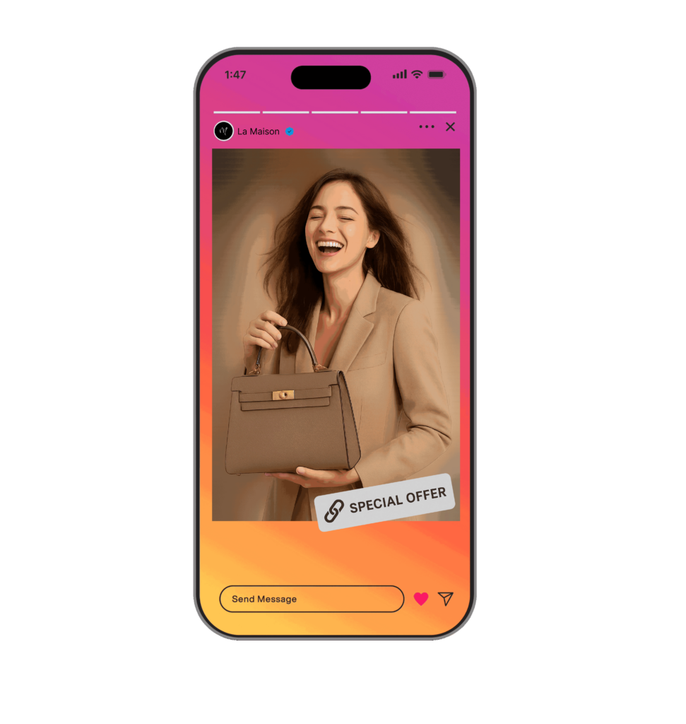 This mock-up of a fake fashion ad on Instagram illustrates the defence and enforcement side of fake shops and fake websites.