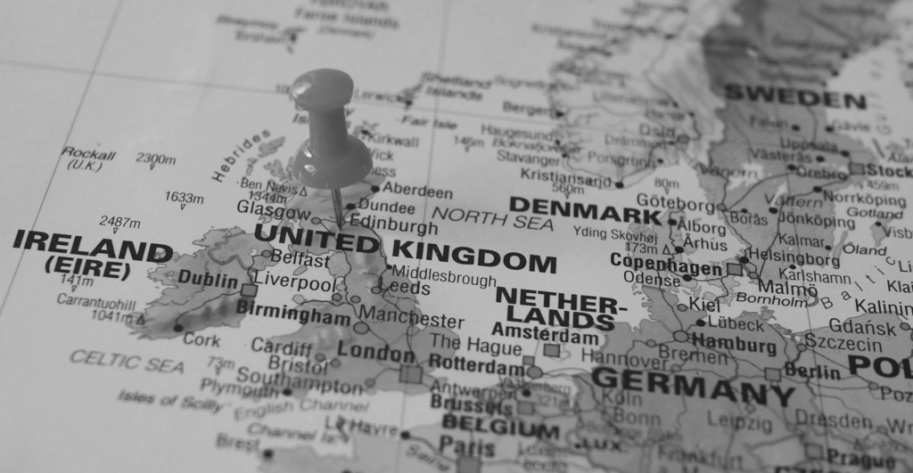 European Map in Black & White