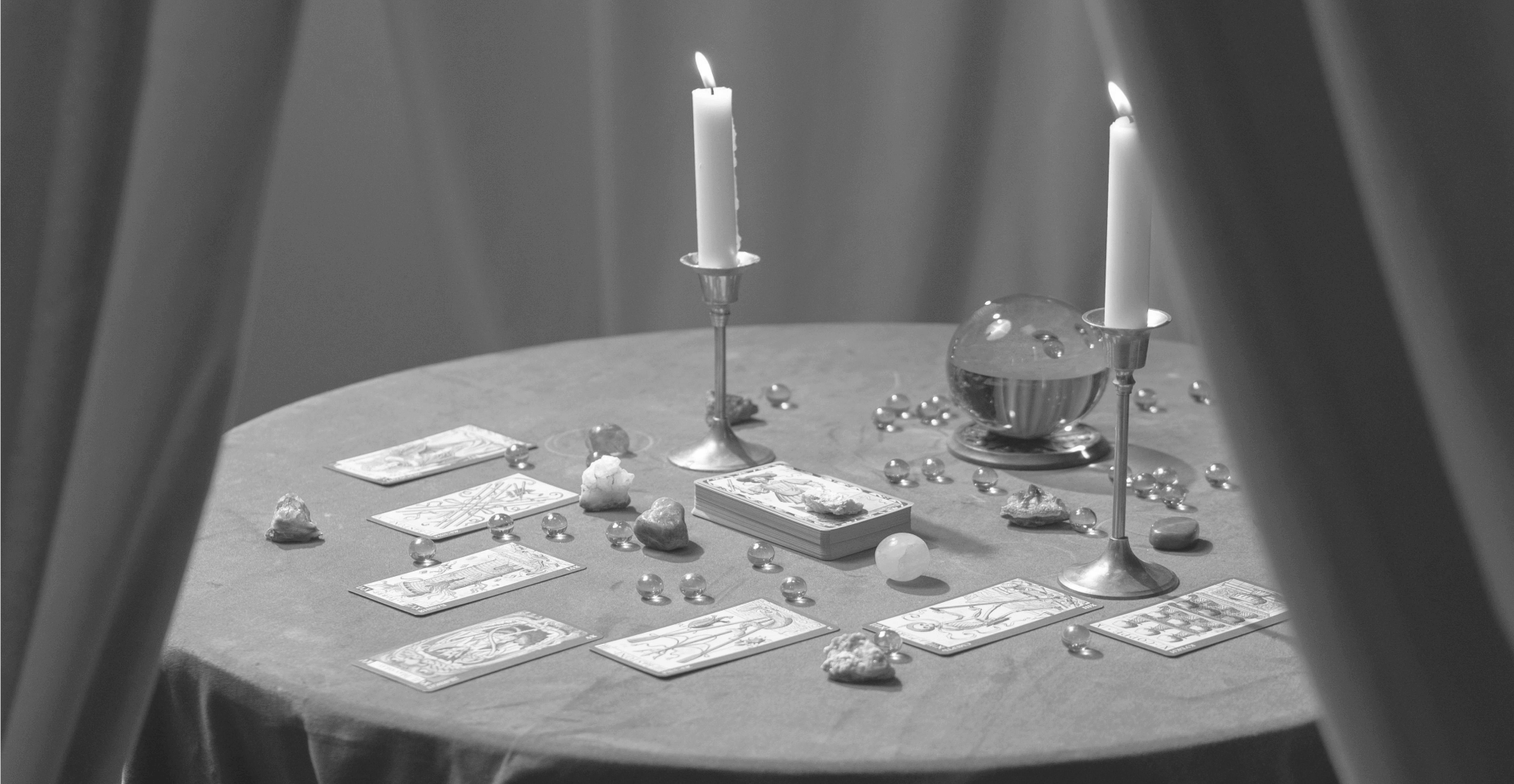 This image of a fortune teller's table highlights our discussion topic: Lisa Deegan's insights around proactive cyber threat security.