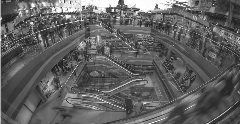 This image of a shopping mall illustrates our discussion topic: How one cyberattack illustrates the importance of digital risk protection in the retail sector.