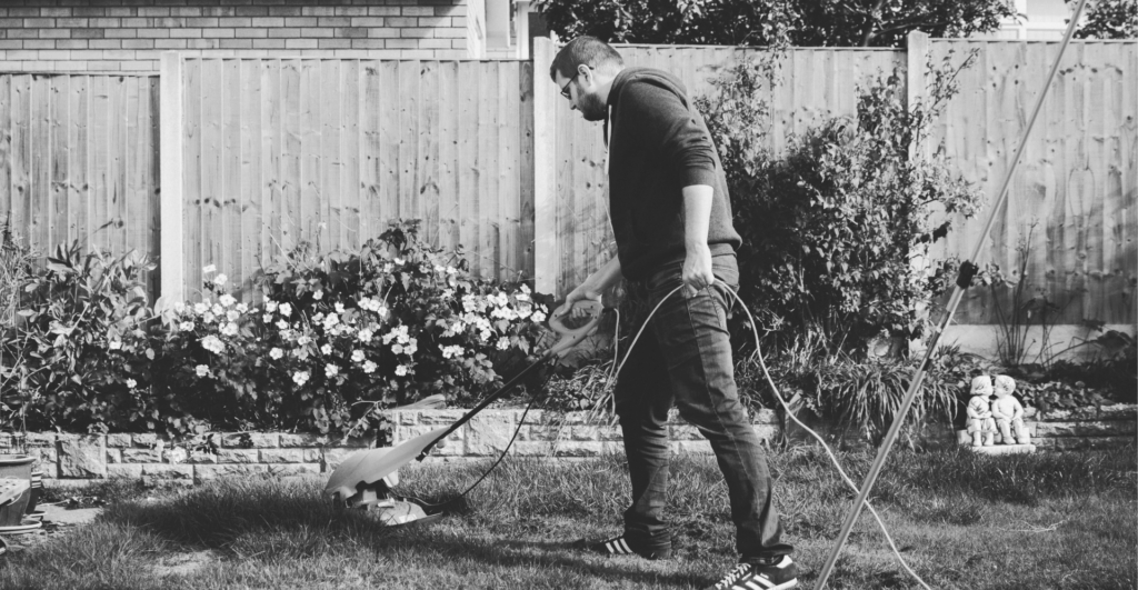 This image of a man gardening illustrates our discussion topic: domain names vs. trademarks